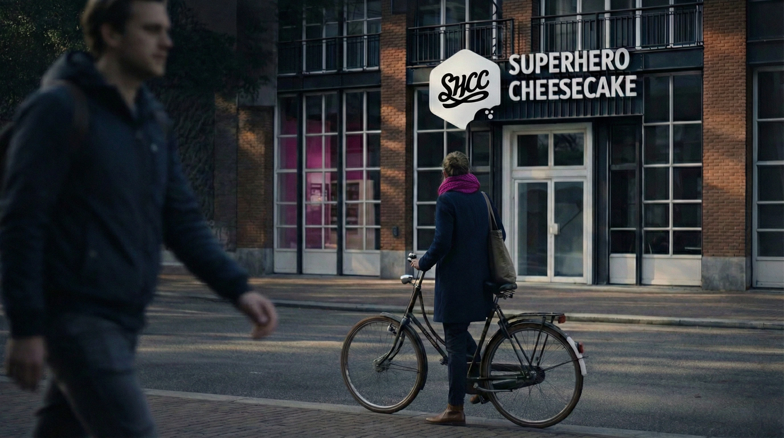 Gevel en raambelettering van Superhero Cheesecake